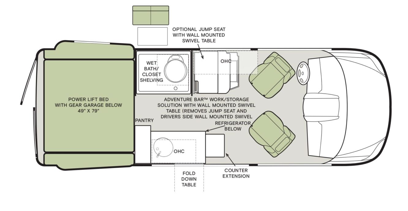 2025 Tiffin Motorhomes Tiffin Van GH1 Floorplan Image